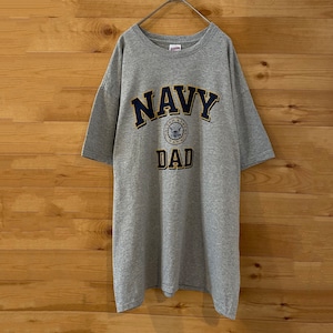 【SOFFE】NAVY DAD Tシャツ プリント ロゴ XL ビッグサイズ us古着