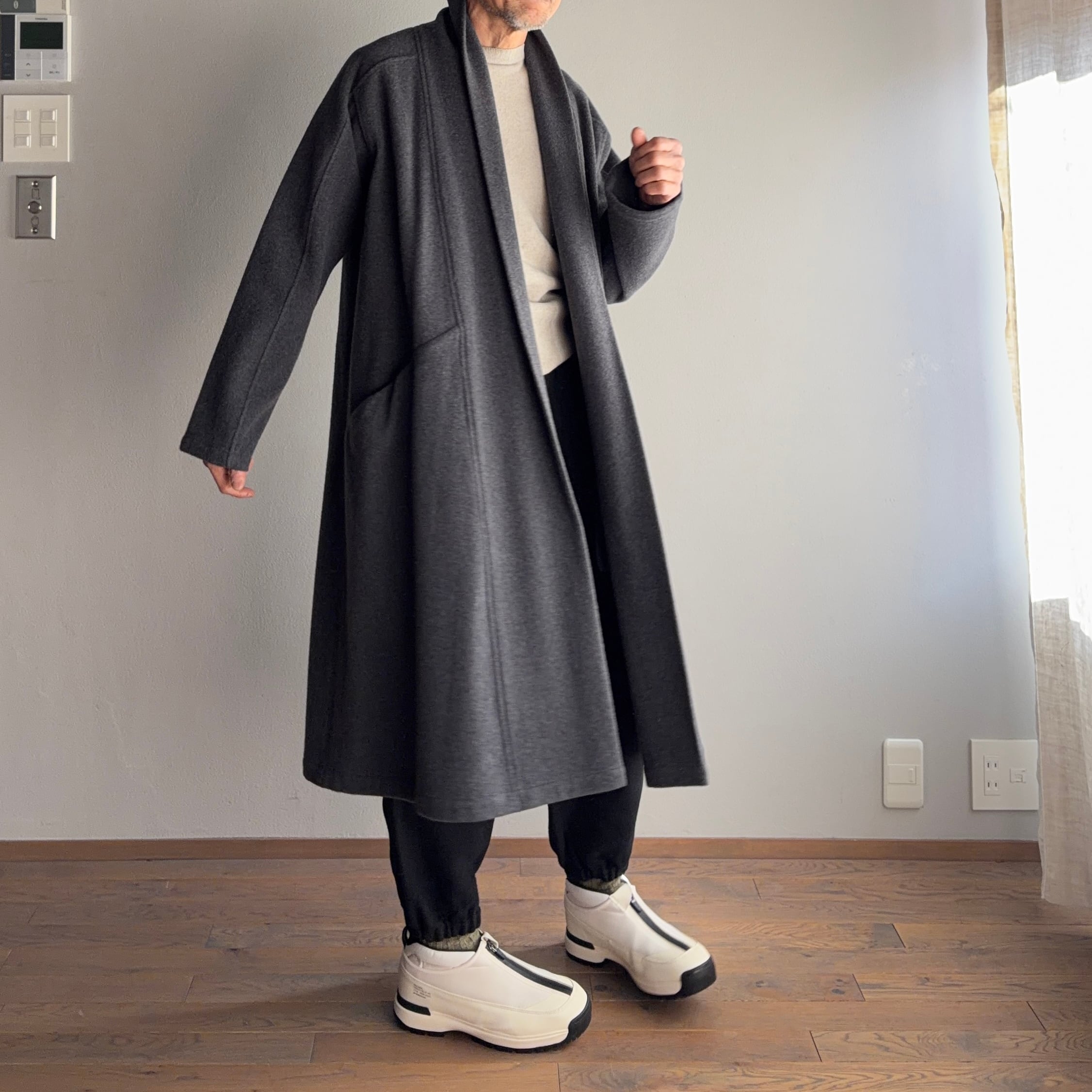 MITTAN CT-20 半纏ロングコート 灰 | Routes*Roots