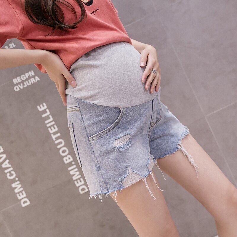 【新作】【送料無料】 マタニティレジャーパンツサマーデニムホールショーツサポート腹部伸縮性妊婦ショーツベリーサポートパンツ エラスティック 夏物 ブルマー AL expec354337509111