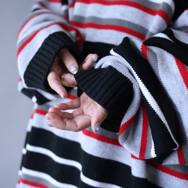 "SOUTH POLE" XXXXL super over silhouette good border knit