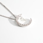 ムーンモチーフ ダンシングダイヤモンド ネックレス K18 / 0.170ct / 0.170ct