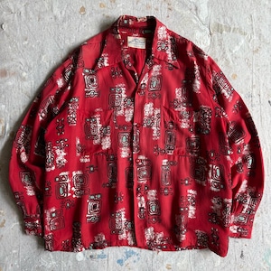 1940~50s BEAU BRUMMEL Rayon Shirts M Z99