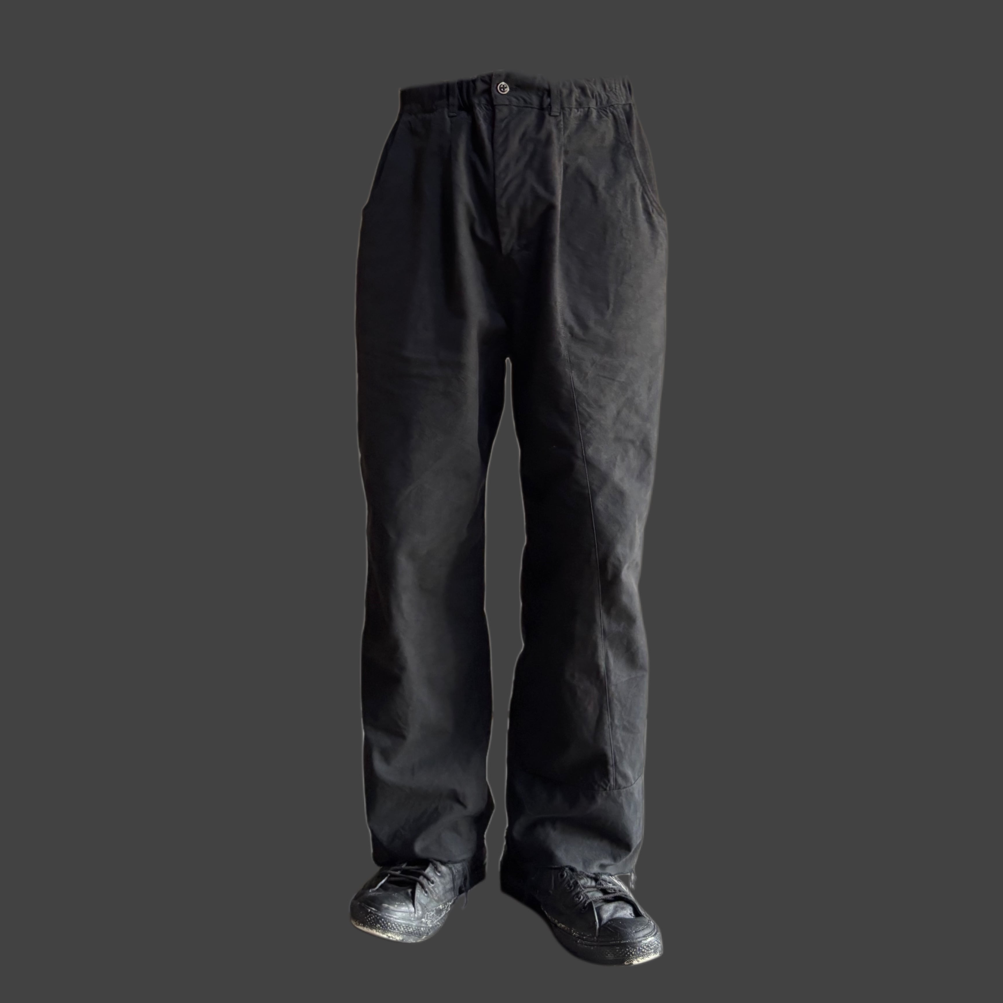 WIDE STRAIGHT PANTS – COTTON / BLACK