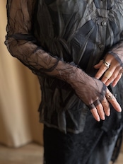 abstract mode sheer shirt-5135-1