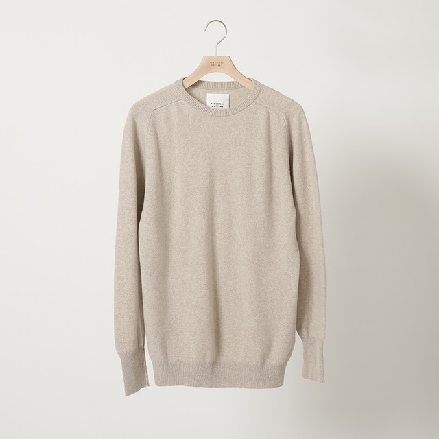 PERSONAL MATTERS PROJECT N°02 MERINO WOOL CREW NECK SWEATER　LIGHT BROWN