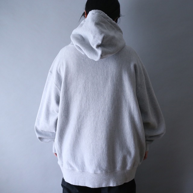 "Champion" front logo design over silhouette reverse wave sweat parka