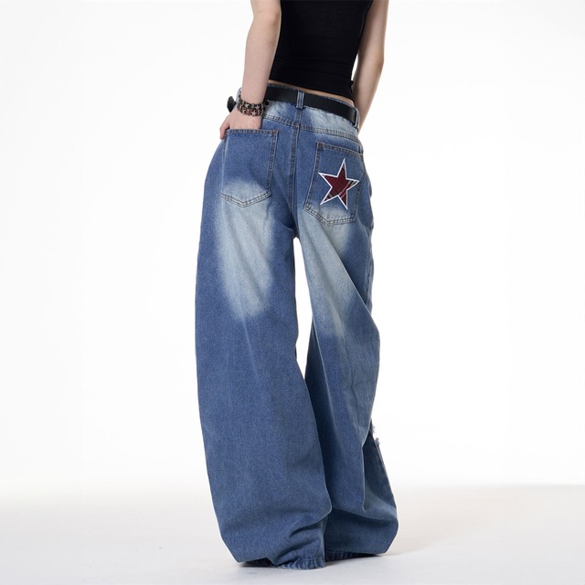 スターロゴフェードデニムパンツ R00873