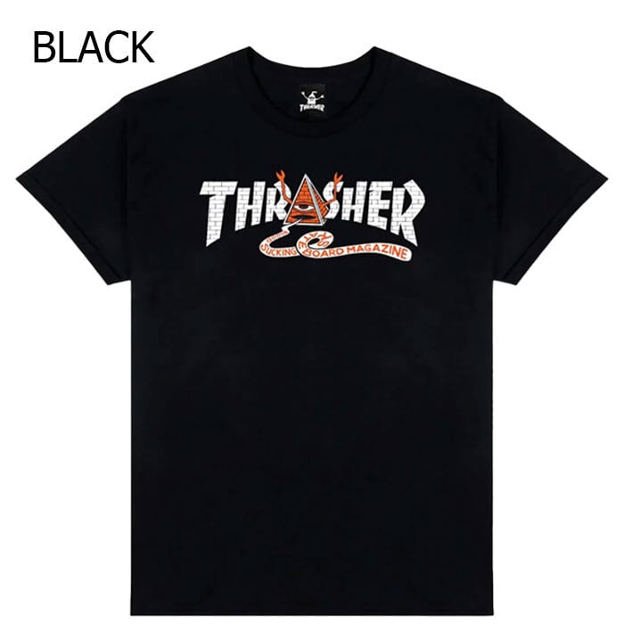 THRASHER X TOY MACHINE PYRAMID T-SHIRT BLACK ASHGREY Tシャツ 半袖