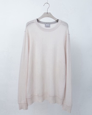 inside-out cashmere crew neck knit sweater
