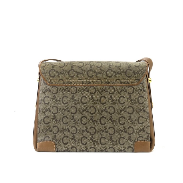 CELINE セリーヌ　Cマカダム　馬車　ホースキャリッジ　ターンロック　ショルダーバッグ　ベージュ　vintage　ヴィンテージ　オールドセリーヌ　kx7bss