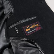 カシミヤ100% Tielle イタリア製生地 比翼 ステンカラーコート サイズ A3 (L~XL程度) /メンズ/ブラック