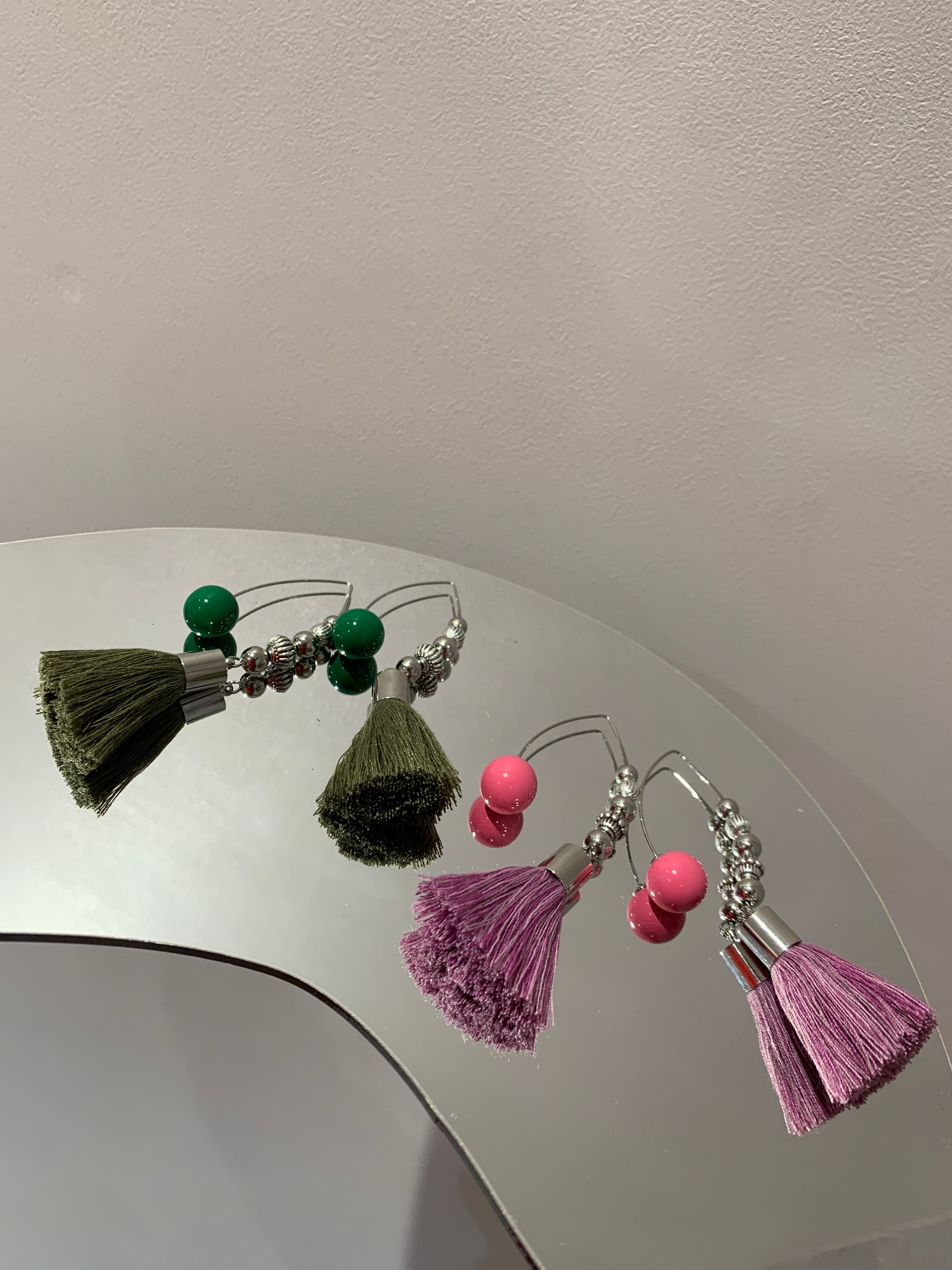 silver hook fringe pierce