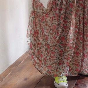 Chiffon Skirt / Flower Pattern / 花柄 シフォン スカート 