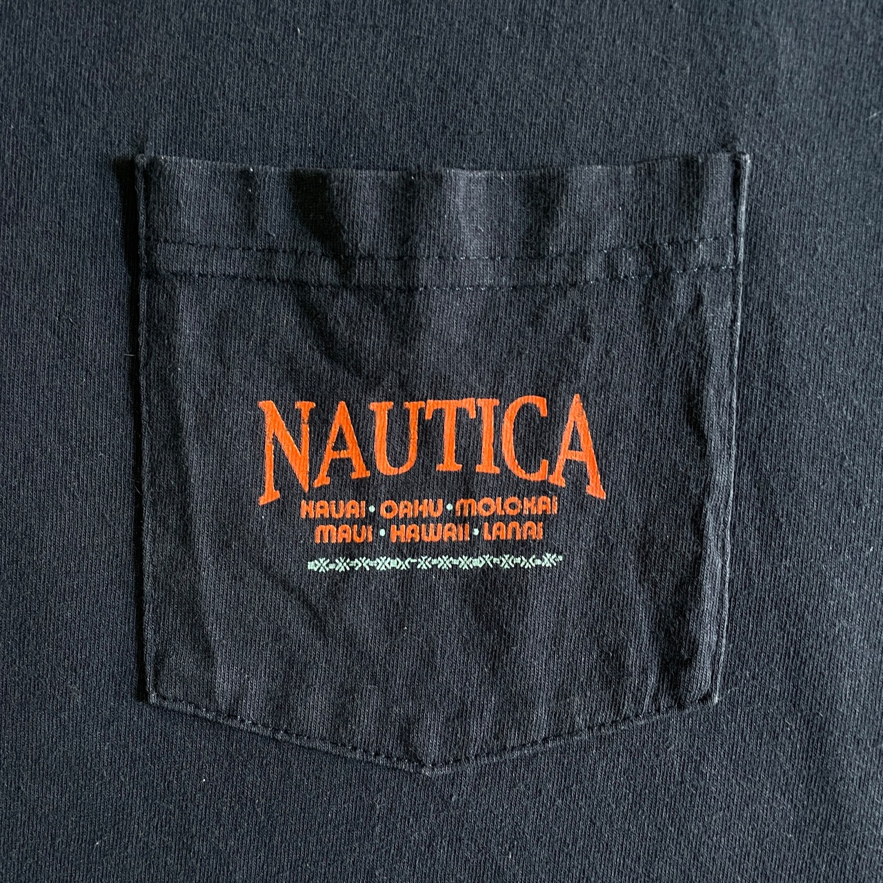 NAUTICA ノーティカ バックプリント 胸ロゴ ポケットTシャツ メンズL 