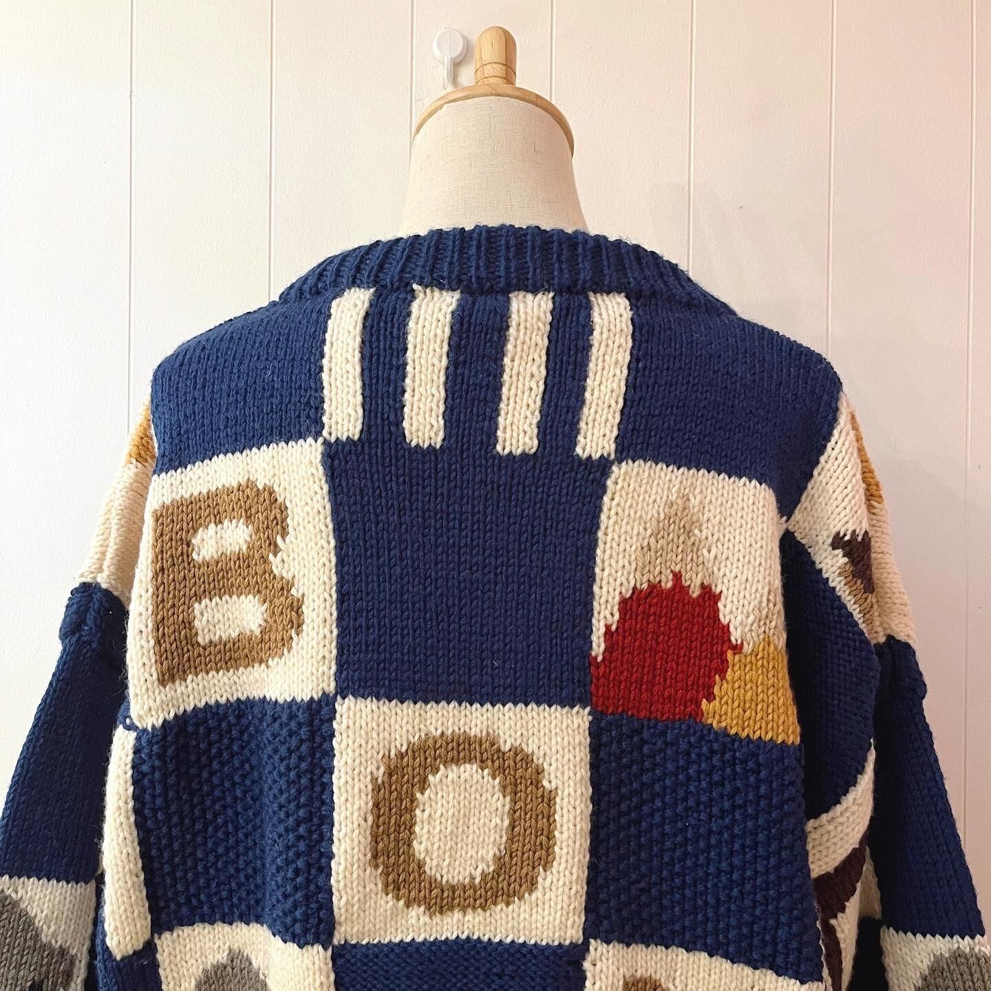 made in new zealand blue block sweater