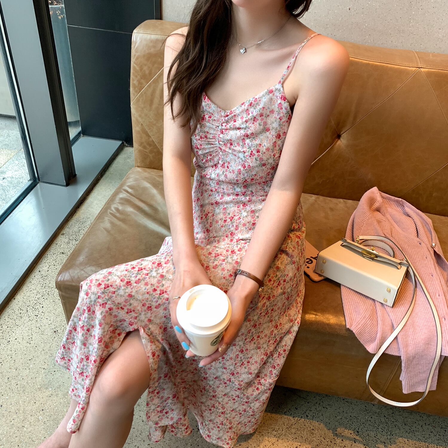 フローラルドレス スプリングスタイルAラインスカート 大人ガーリー スウィート キュート カジュアル 春物 花柄 6Du_Shop_Women60887856795