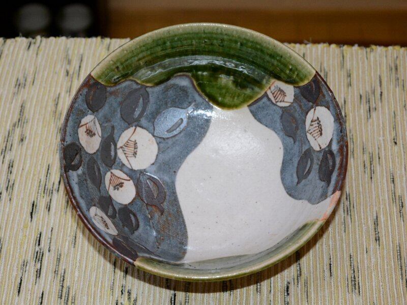 美濃焼 織部椿文鉢 6寸鉢 18cm 玉山窯作 | PAY ID
