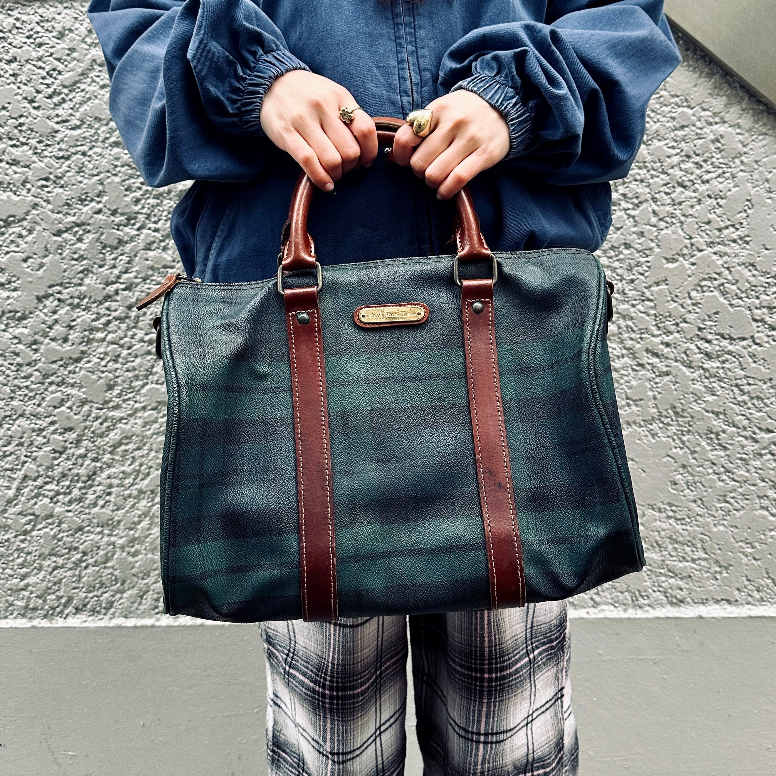 Polo Ralph Lauren/ポロラルフローレン チェックミニボストンバッグ 90
