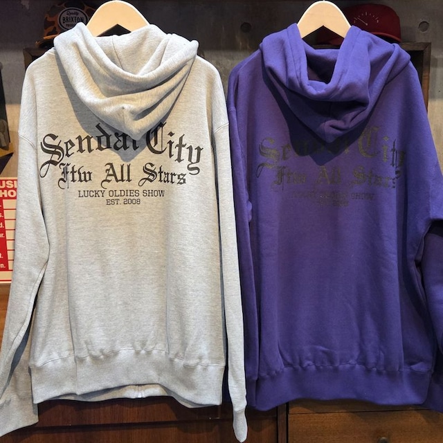LUCKY OLDIES SHOW オリジナル "S.C.F.A. " ZIP フーディ 10oz 2カラー