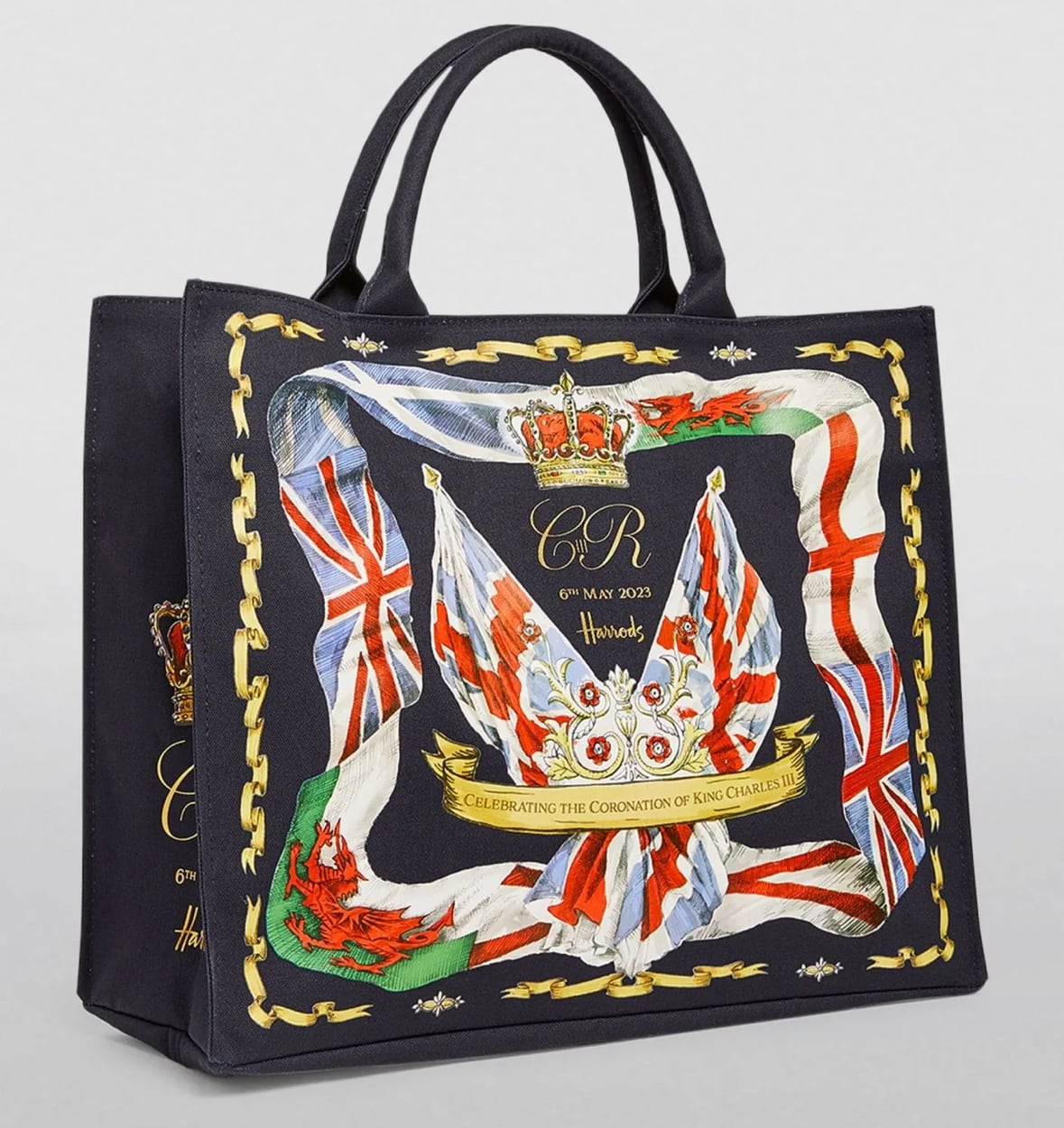 Harrods ハロッズ 英国チャールズ国王 戴冠式記念限定トートバッグ 