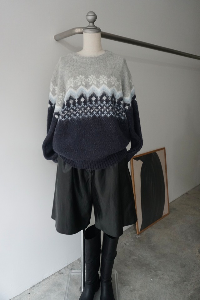 NORDIC GRADATION KNIT TOPS　 (NAVY)   2511-62-555