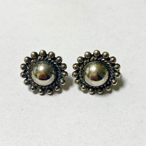 Vintage Sterling Ball & Rope Designed Earrings