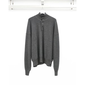 [The Viridi-anne] (ザヴィリディアン) VI-4032-07 HIGH-GAUGE HENRY SWEATER (DARK GREY)