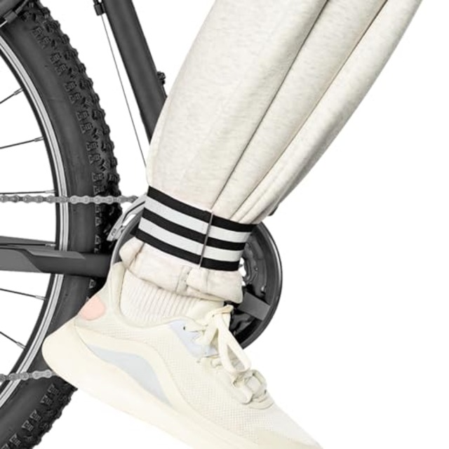 [badbowl] 裾止めバンド ゴム 反射バンド 自転車 裾バンド マジックテープ式 蛍光バンド ランニング 反射 2個セット 巻き込み?汚れ防止 夜視認性アップ 通勤 通学 作業 登山 釣り (Black Black)