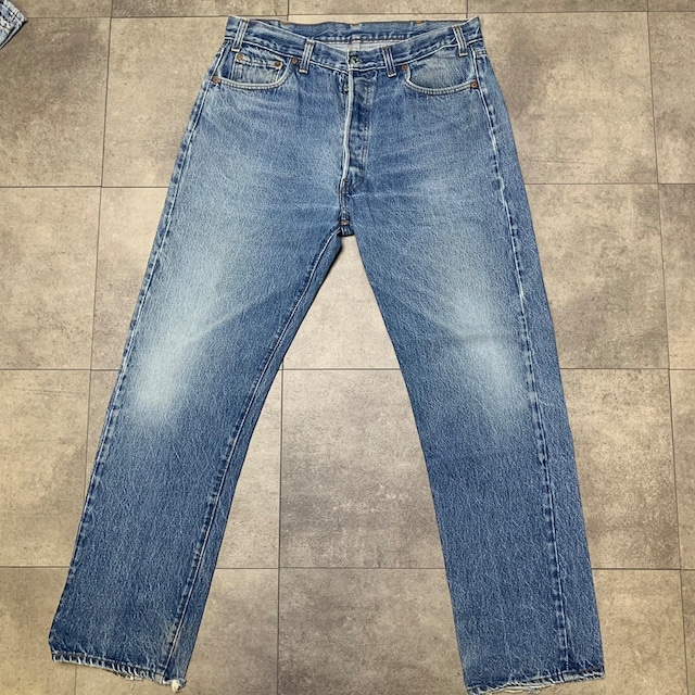 USA製 90s Levi's 501 ビンテージ デニム  刻印 90年代 リーバイス   ブルー 後染め 先染め サルファー