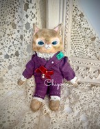 Cat in Purple 紫のネコ- Antique style doll