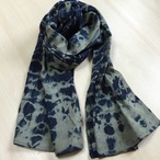 Hand Dyed Himalayan Cotton Scarf-Navy ヒマラヤンネイビー コットン