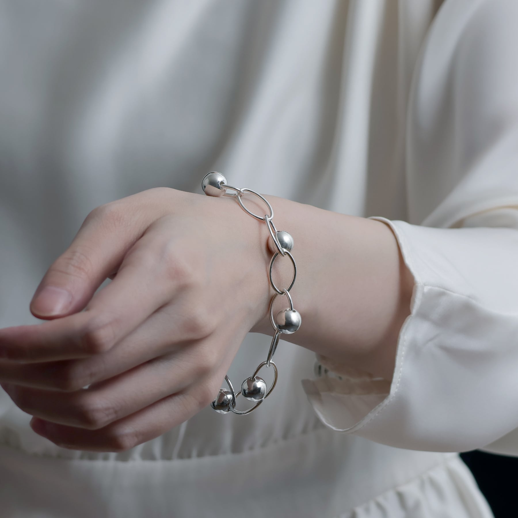oval chain with ball mix design bracelet [luslep8] / Y2405BWB5302