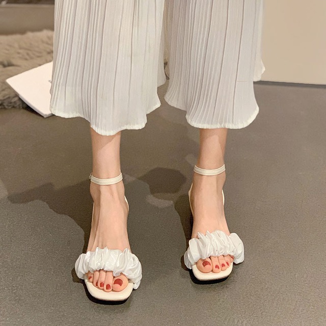 サンダルサマーレッドスタイルバックルヒール ハイヒール 靴 シューズ 夏物 フェイクシューズ59611882668