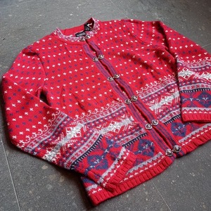 ノルディック柄 フックタイプ カーディガン used [101035]