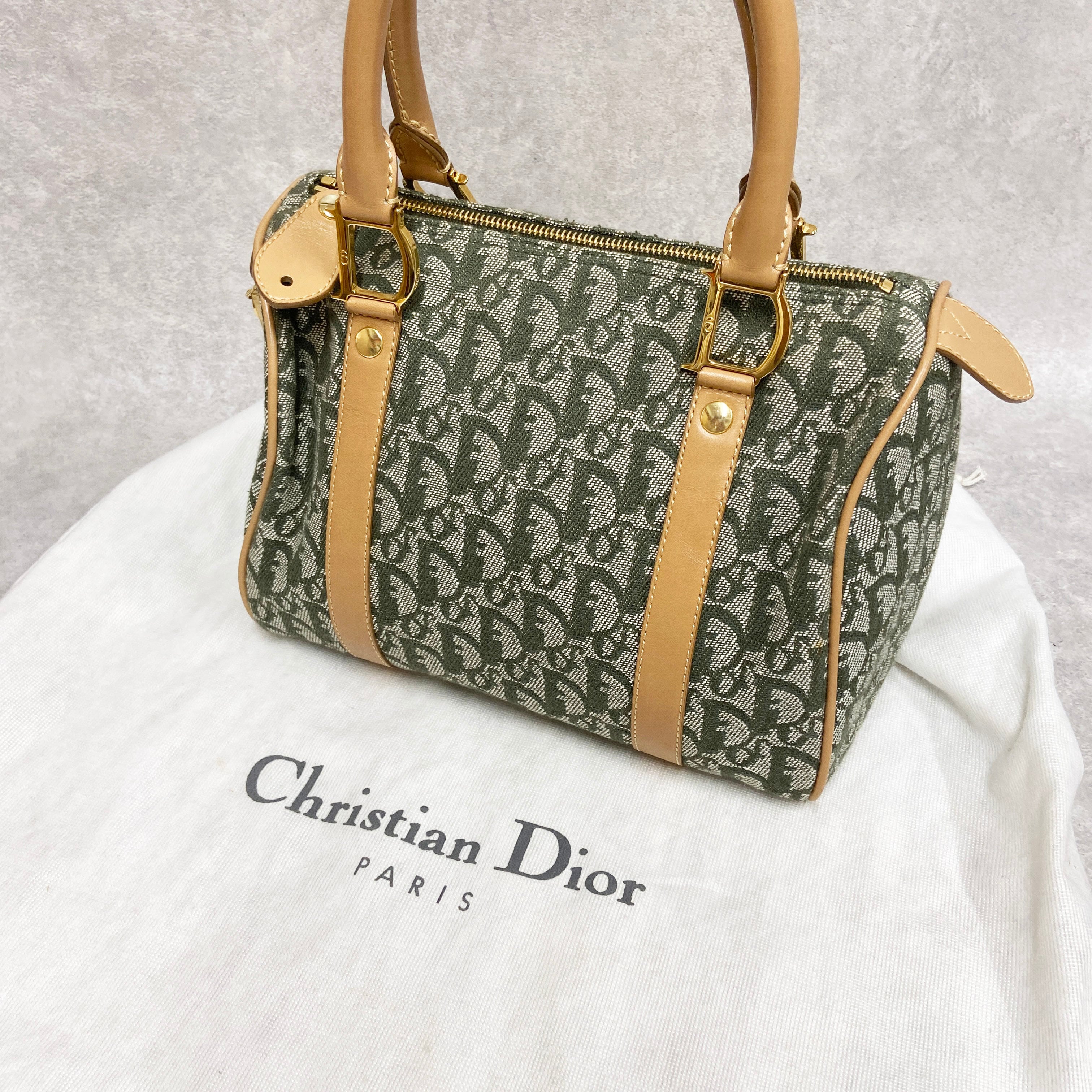 Christian Dior ディオール トロッター ミニボストンバッグ グリーン