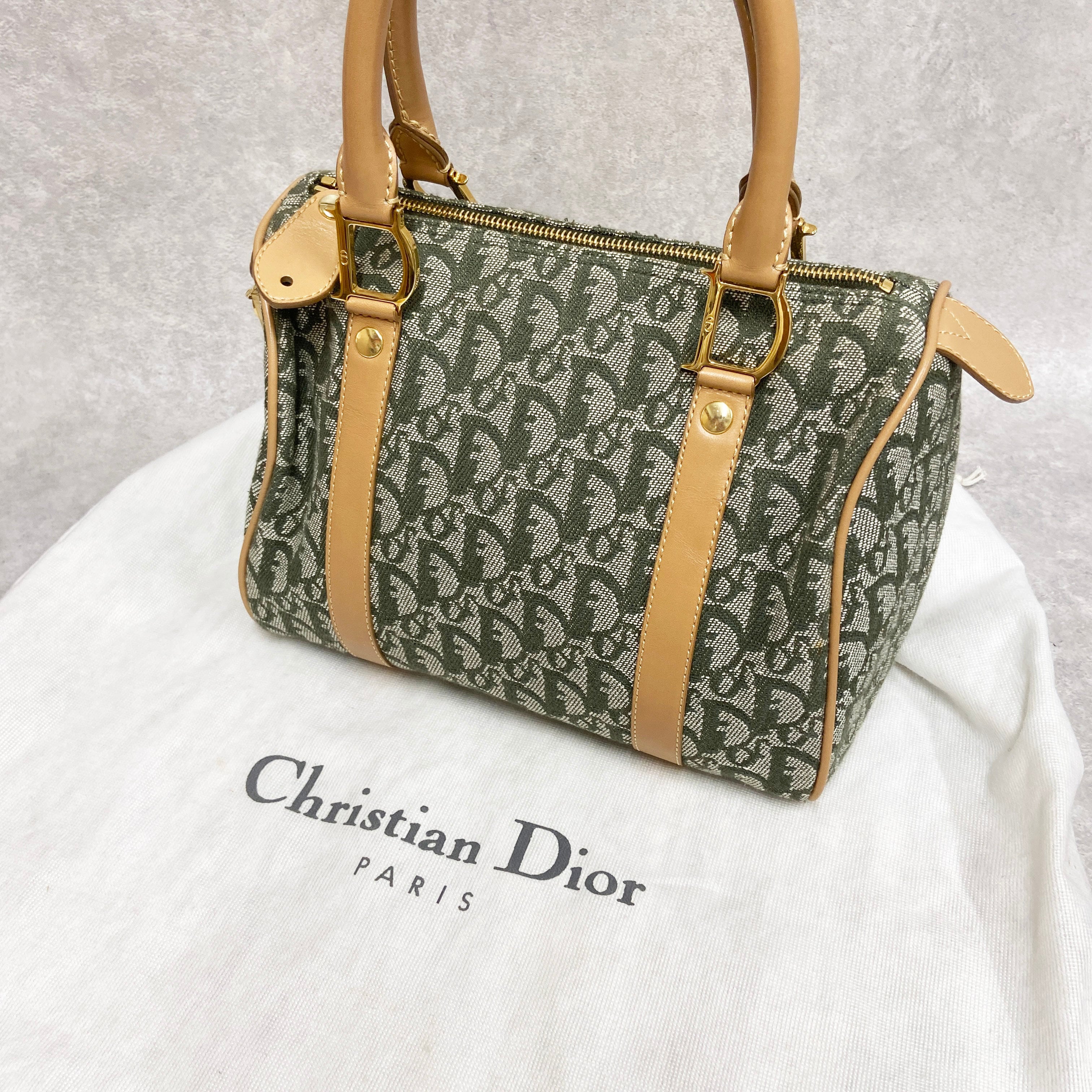 Christian Dior ディオール トロッター ミニボストンバッグ グリーン 