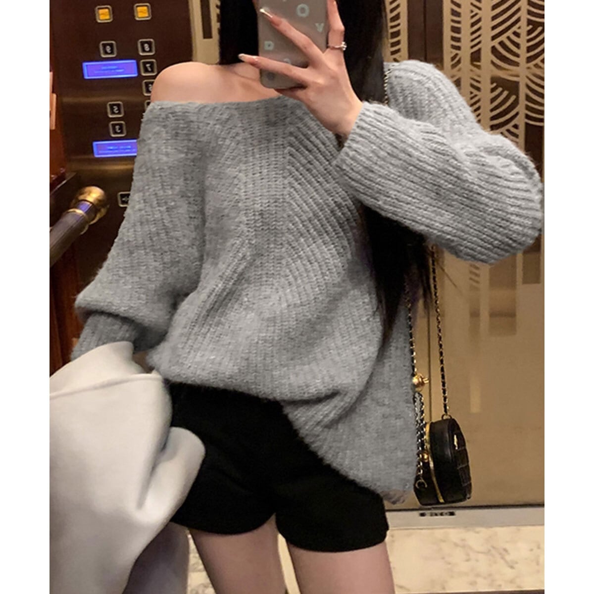 ビッグリボン ニット 長袖 トップス レディース 春秋冬 韓国 前後2way きれいめ 大人 かわいい おしゃれ フェミニン カジュアル ゆったり ローケージニット セーター 体型カバー 大人可愛い 大人女子