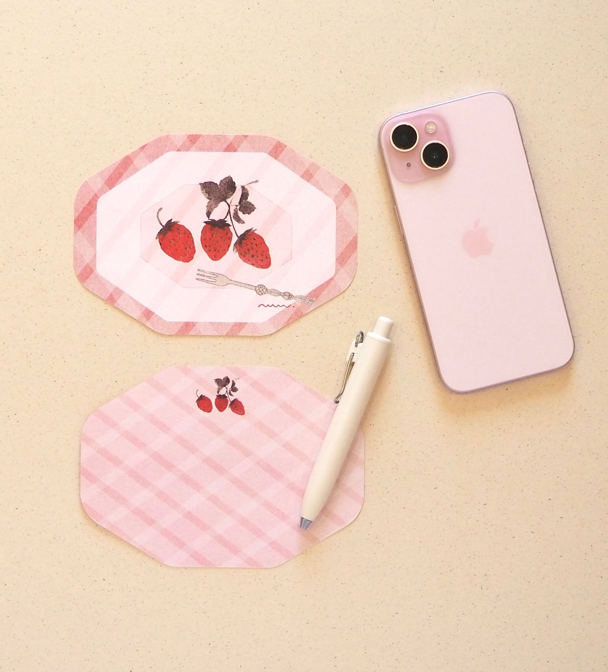 message card - strawberry