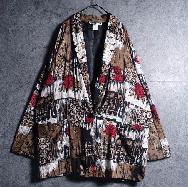 90s “DRESS BARN” Multicolor Flower Artistic Easy Tailored Jacket
