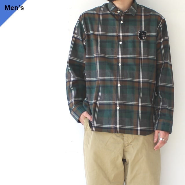 weac. TAIGAKUN コットンフランネルチェックシャツ (Green check)