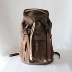 【Deadstock Item】バックパック / Top-flap Draw Backpack/ ブラウン×カーキブラウン・ボトム