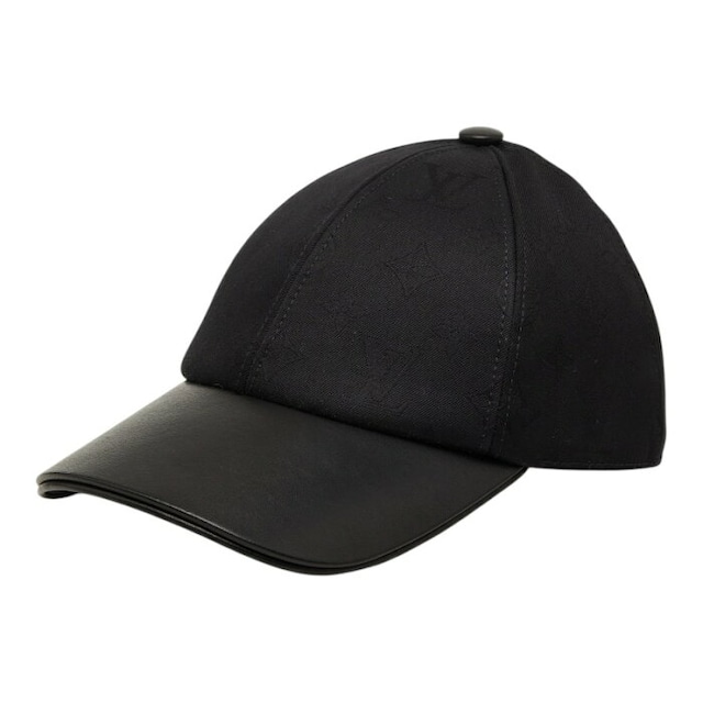 ルイ ヴィトン モノグラム LV ファースト ベースボールキャップ M7088M ブラック レザー コットン シルク レディース LOUIS VUITTON 【中古】