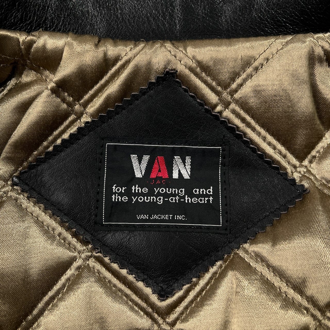 希少 レア VAN JAC ヴァンヂャケット アーチロゴ オールレザー スタジャン サイズ L /ブラック/本革/牛革/メンズ/当時物 ビンテージ