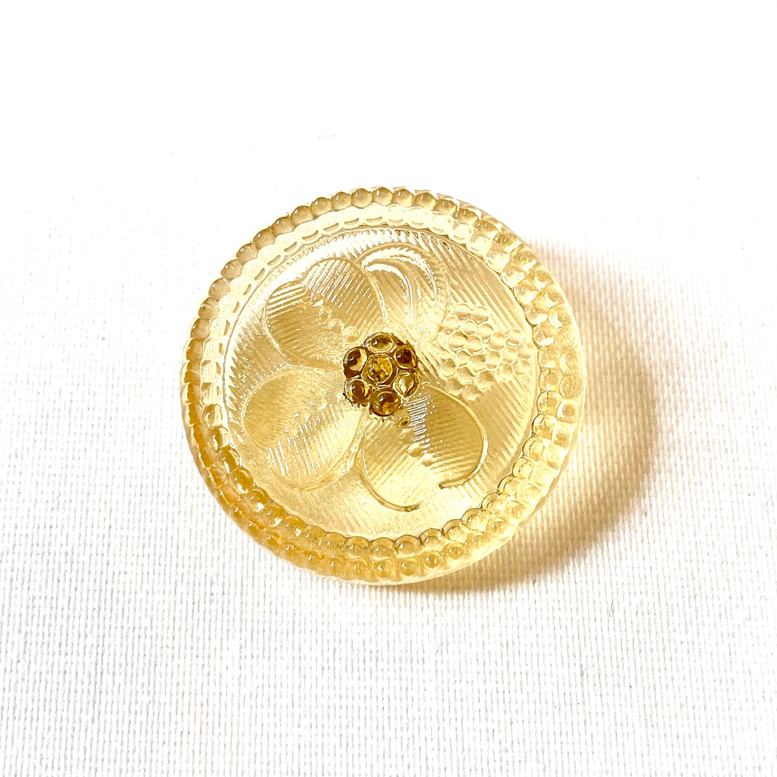 チェコガラスボタン(クリア プランツ） 27mm | Rollo Antiques