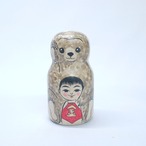 『 熊の木地玩具 』端午の節句飾り -茶２