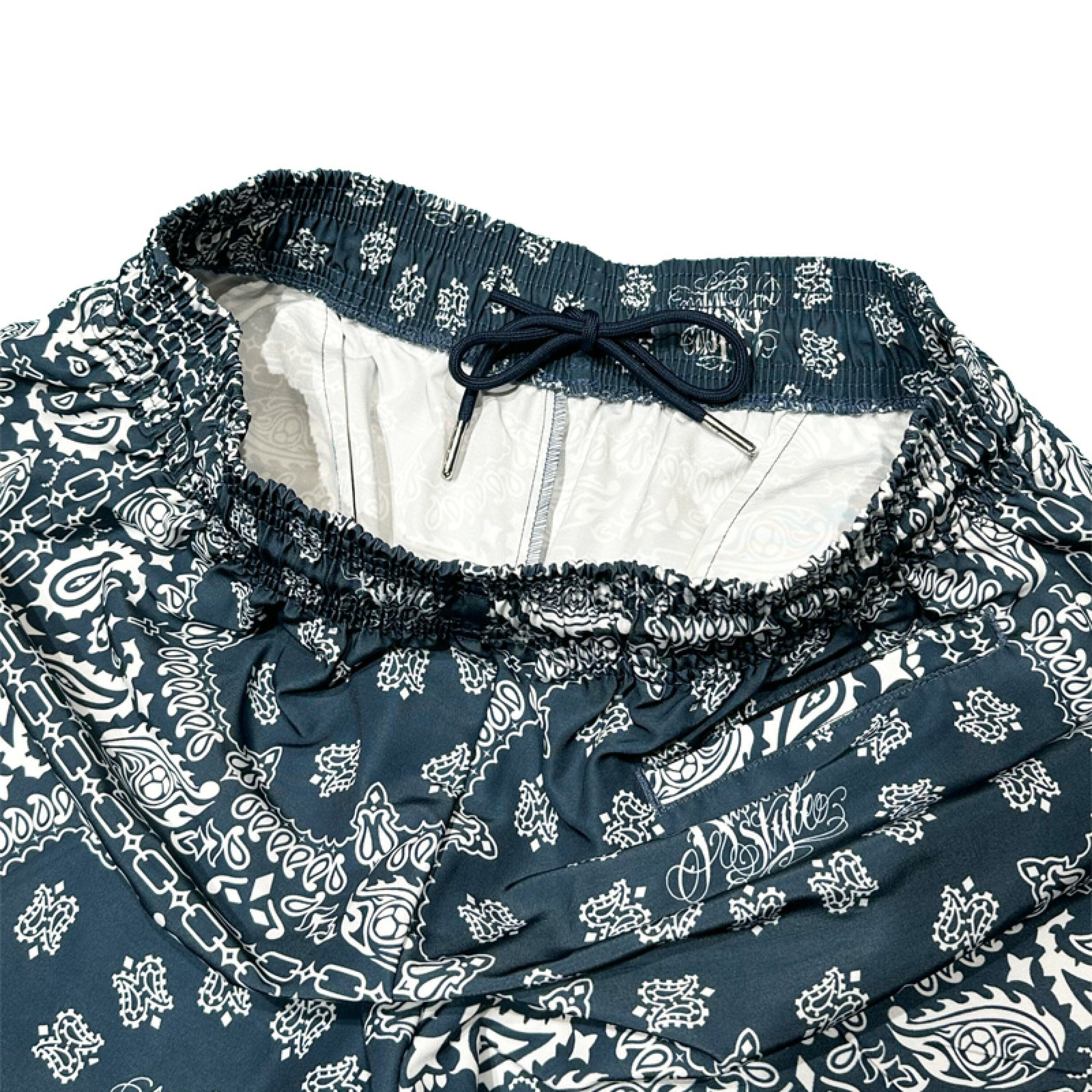KUSTOMSTYLE -NORM BANDANA- BOARD SHORTS (Navy)) | Addiction Store