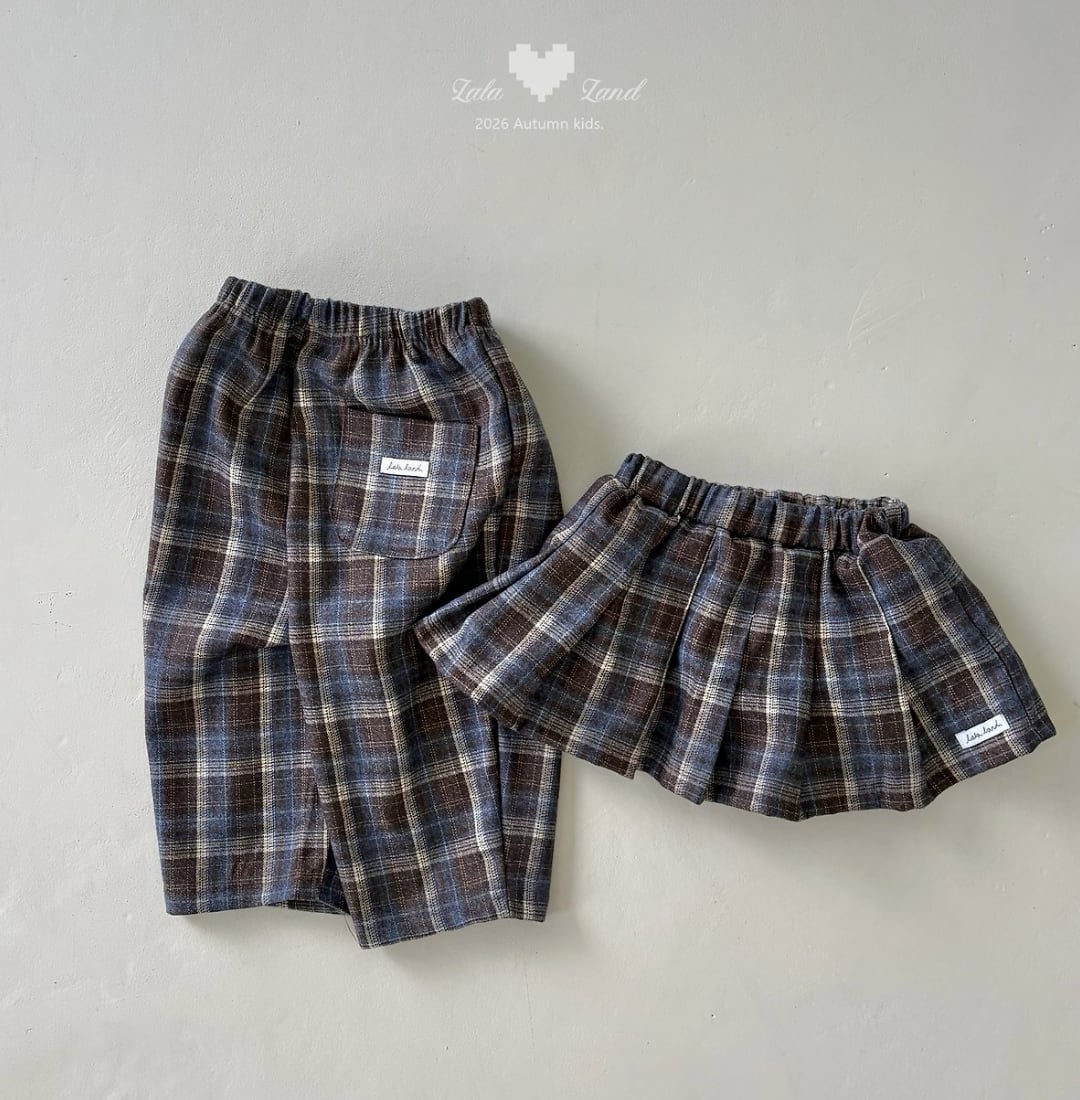 送料無料【予約】/ ファンシーチェックパンツ /lalaland