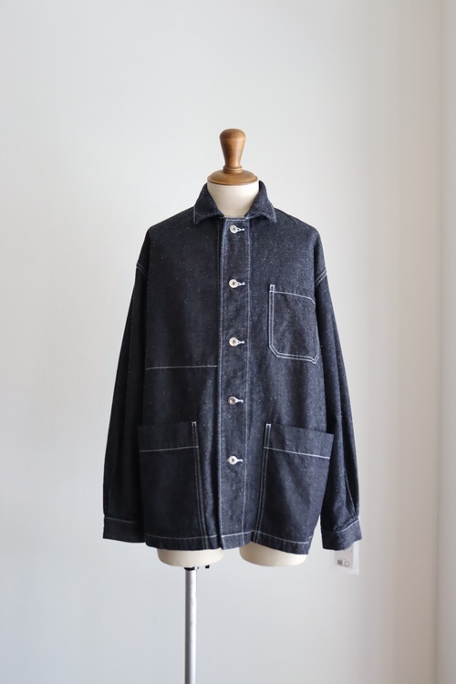INNAT " SILK DENIM WORK JACKET (Indigo)"
