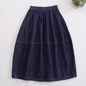 ステッチデニムコクーンスカート ・10445 ステッチデニムコクーンスカート ・10445
