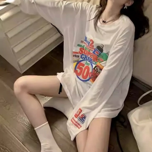 ポップアートプリントルーズフォルムTシャツ 1col   R01856